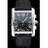 Cartier Tank MC Black Dial Stainless Steel Case Black Leather Bracelet  622690