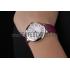 Cartier Ballon Bleu 42mm White Dial Stainless Steel Case Purple Leather Bracelet