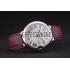 Cartier Ballon Bleu 42mm White Dial Stainless Steel Case Purple Leather Bracelet