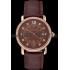 Cheap Cartier Ronde Solo Brown Dial Diamond Hour Marks And Bezel Rose Gold Case Brown Leather Strap