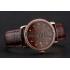 Cheap Cartier Ronde Solo Brown Dial Diamond Hour Marks And Bezel Rose Gold Case Brown Leather Strap