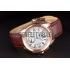 Cartier Calibre White Dial Gold Case Brown Leather Bracelet Replica