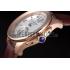 Cartier Calibre White Dial Gold Case Brown Leather Bracelet Replica