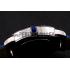 Cartier Ronde White Dial Diamond Hour Marks Stainless Steel Case Blue Leather Strap Replica