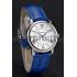 Cartier Ronde White Dial Diamond Hour Marks Stainless Steel Case Blue Leather Strap Replica