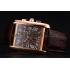 Cartier Tank MC Brown Dial Gold Case Brown Leather Bracelet  622696 Replica