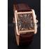 Cartier Tank MC Brown Dial Gold Case Brown Leather Bracelet  622696 Replica