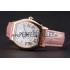 Cheap Cartier Tortue Perpetual Calendar White Dial Gold Case Pink Leather Strap