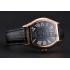 Cartier Tortue Large Date Black Dial Gold Case Black Leather Strap