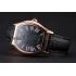 Cartier Tortue Large Date Black Dial Gold Case Black Leather Strap