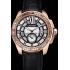 Replica Cartier Calibre De Cartier Small Seconds Black And White Dial Rose Gold Case Black Leather Strap