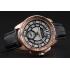 Replica Cartier Calibre De Cartier Small Seconds Black And White Dial Rose Gold Case Black Leather Strap