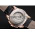 Replica Cartier Calibre De Cartier Small Seconds Black And White Dial Rose Gold Case Black Leather Strap