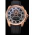 Replica Cartier Calibre Tourbillon Black Dial Gold Case Black Leather Strap  622754