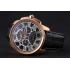 Replica Cartier Calibre Tourbillon Black Dial Gold Case Black Leather Strap  622754