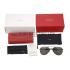 Cartier Panthere Aviator Chrome Frame Grey Lenses Sunglasses 308184