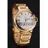 Swiss Cartier Ballon Bleu Two Timezone White Dial Gold Case Gold Bracelet 1453873 Replica