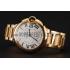 Swiss Cartier Ballon Bleu Two Timezone White Dial Gold Case Gold Bracelet 1453873 Replica