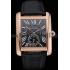 Cartier Tank MC Black Dial Gold Case Black Leather Strap  622580