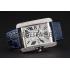 Cartier Tank Anglaise 36mm White Dial Diamonds Steel Case Blue Leather Bracelet