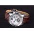 Cartier Calibre Flying Tourbillon White Dial Stainless Steel Case Brown Leather Bracelet