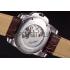 Cartier Calibre Flying Tourbillon White Dial Stainless Steel Case Brown Leather Bracelet