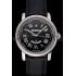 Replica Swiss Cartier Ballon Bleu GMT Silver Dial Stainless Steel Case Black Leather Strap