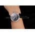 Replica Swiss Cartier Ballon Bleu GMT Silver Dial Stainless Steel Case Black Leather Strap