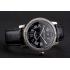 Replica Swiss Cartier Ballon Bleu GMT Silver Dial Stainless Steel Case Black Leather Strap