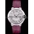 Cartier Ballon Bleu 38mm White Dial Stainless Steel Case Purple Leather Bracelet