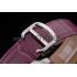 Cartier Ballon Bleu 38mm White Dial Stainless Steel Case Purple Leather Bracelet