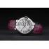 Cartier Ballon Bleu 38mm White Dial Stainless Steel Case Purple Leather Bracelet