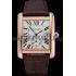 Cheap Cartier Tank MC White Dial Gold Case Brown Leather Strap  622578