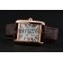 Cheap Cartier Tank MC White Dial Gold Case Brown Leather Strap  622578