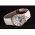 Cartier Moonphase Rose Gold Watch with White Leather Band ct254 621373