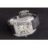 Swiss Cartier Santos Silver Bezel with Diamonds and Black Leather Strap sct47  621531