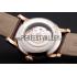 Swiss Cartier Rotonde Annual Calendar White Dial Rose Gold Case Brown Leather Strap