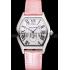 Replica Cartier Tortue Large Date White Dial Stainless Steel Case Pink Leather Strap