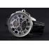 Replica Cartier Calibre Tourbillon Black Dial Stainless Steel Case Black Leather Strap  622752