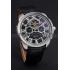 Replica Cartier Calibre Tourbillon Black Dial Stainless Steel Case Black Leather Strap  622752