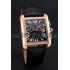 Cartier Tank MC Black Dial Gold Case Black Leather Bracelet  622694