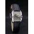 Replica Cartier Tank Anglaise White Tiger Dial Stainless Steel Case Black Leather Bracelet