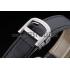 Replica Cartier Tank Anglaise White Tiger Dial Stainless Steel Case Black Leather Bracelet