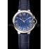 Cartier Ballon Bleu Silver Bezel with Dark Blue Dial and Dark Blue Leather Band   621555