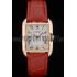 Cartier Tank Anglaise 30mm White Dial Gold Case Red Leather Bracelet