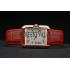 Cartier Tank Anglaise 30mm White Dial Gold Case Red Leather Bracelet