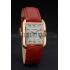 Cartier Tank Anglaise 30mm White Dial Gold Case Red Leather Bracelet