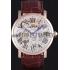 Cartier  Skeleton Watch with Rose Gold Bezel and Brown Leather Band  621557 Replica