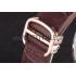 Cartier  Skeleton Watch with Rose Gold Bezel and Brown Leather Band  621557 Replica