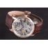 Cartier  Skeleton Watch with Rose Gold Bezel and Brown Leather Band  621557 Replica